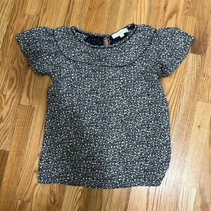 Loft navy short sleeve blouse